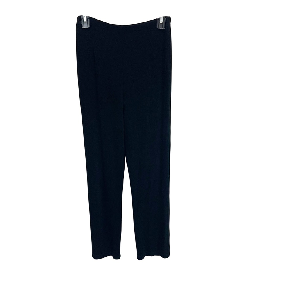 Chico's Travelers Black Straight Leg Pull On Pants Size 1 Medium Elastic Waist